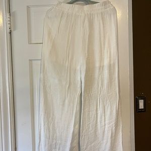 Blu Pepper Cotton Crinkle WhitePants